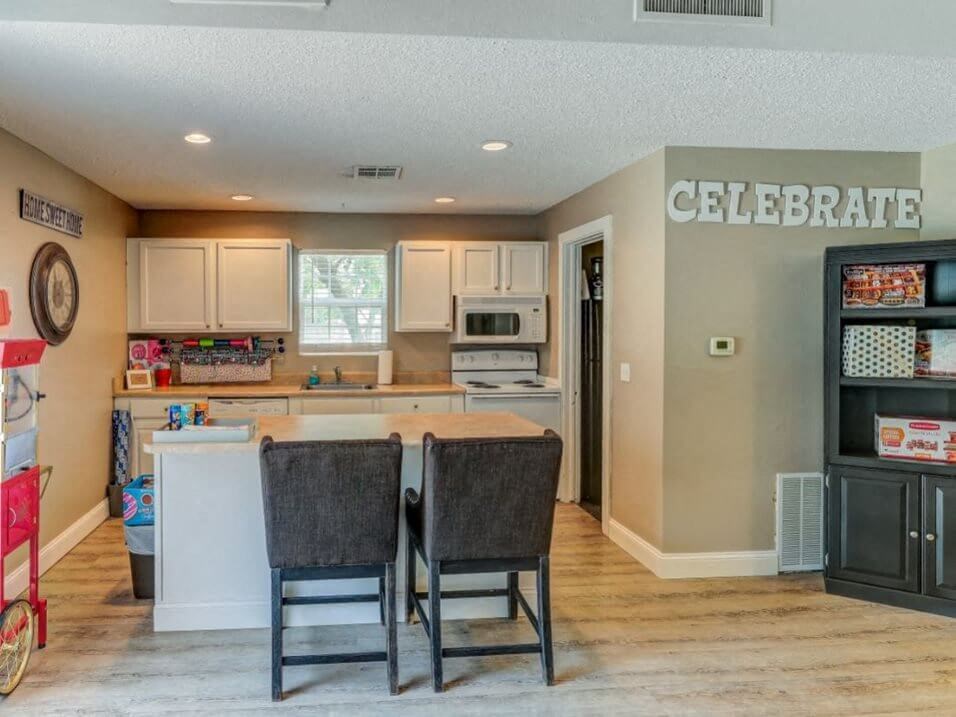clubhouse kitchen at Wichita KS apartments