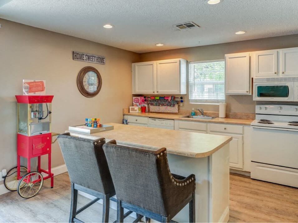 clubhouse kitchen at Wichita KS apartments
