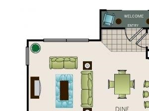 Two bedroom, two bath. Phase I Garden B2, 1189 square foot. Two bedroom, two bath, kitchen, pantry, coat closet, living/dining room, two walk in closets, linen closet and laundry room. Phase I Garden B2, 1189 square foot.