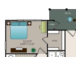 Three bedroom, two bathroom,Phase I Garden C1 floor plan, 1316 square feet. Three bedroom, two bathroom, Kitchen, dining room, living room, laundry room, patio with storage, 3 walk in closets. Phase I Garden C1 floor plan, 1316 square feet.