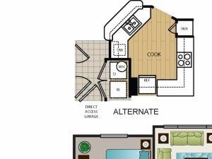 Two bedroom, two bath,1156 square feet Phase II Garden B3 floor plan. Two bedroom, two bath, kitchen, pantry, coat closet, living/dining room, two walk in closets, linen closet and laundry room. 1156 square feet Phase II Garden B3 floor plan.