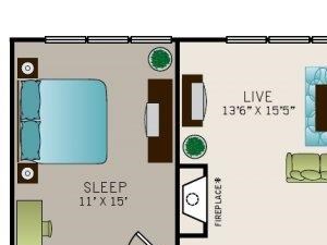 Two bedroom, two bath, 1342 square feet B3 floor plan. Two bedroom, two bath, kitchen, pantry, coat closet, living/dining room, two walk-in closets, linen closet and laundry room. 1342 square feet B3 floor plan.