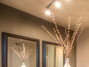 Spacious dinning room with faux hardwood floors, beautiful natural light and open floor plan.