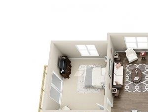 The Hawthorne Floor Plan The Hawthorne Floor Plan at Elizabeth Square Apartments in Charlotte, NC