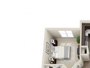 The Piedmont Floor Plan The Piedmont Floor Plan at Elizabeth Square Apartments in Charlotte, NC