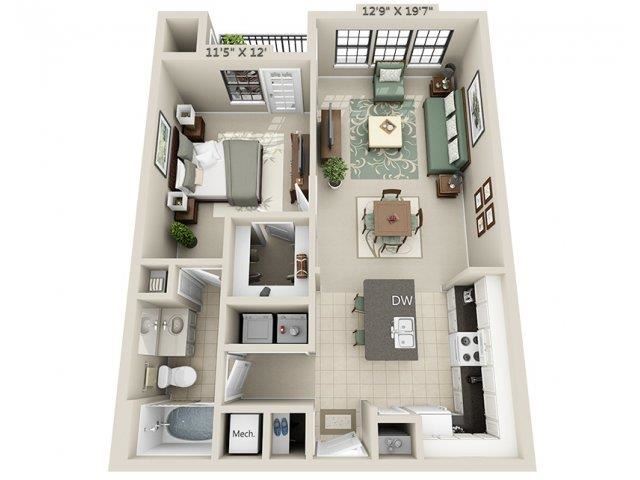 A1 - Esplanade Floor Plan A1 - Esplanade Floor Plan at The Circle at Hermann Park in Houston, Texas