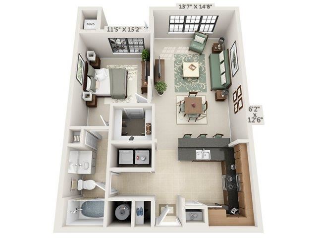 A2 - Almafi Floor Plan A2 - Almafi Floor Plan at The Circle at Hermann Park in Houston, Texas