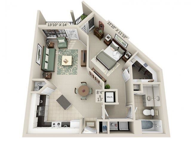 A2 - Esplanade Floor Plan A2 - Esplanade Floor Plan at The Circle at Hermann Park in Houston, Texas