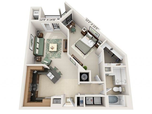 A3 - Almafi Floor Plan A3 - Almafi Floor Plan at The Circle at Hermann Park in Houston, Texas