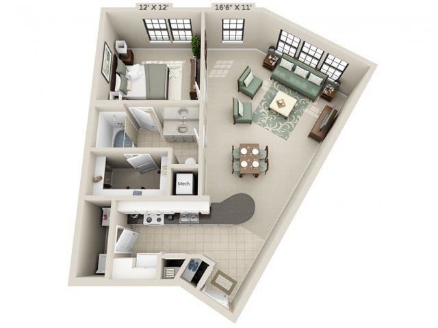 A6 - Esplanade Floor Plan A6 - Esplanade Floor Plan at The Circle at Hermann Park in Houston, Texas