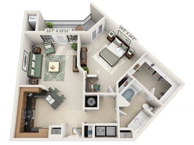 A8 - Almafi Floor Plan A8 - Almafi Floor Plan at The Circle at Hermann Park in Houston, Texas