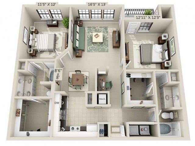 B1 - Esplanade Floor Plan B1 - Esplanade Floor Plan at The Circle at Hermann Park in Houston, Texas