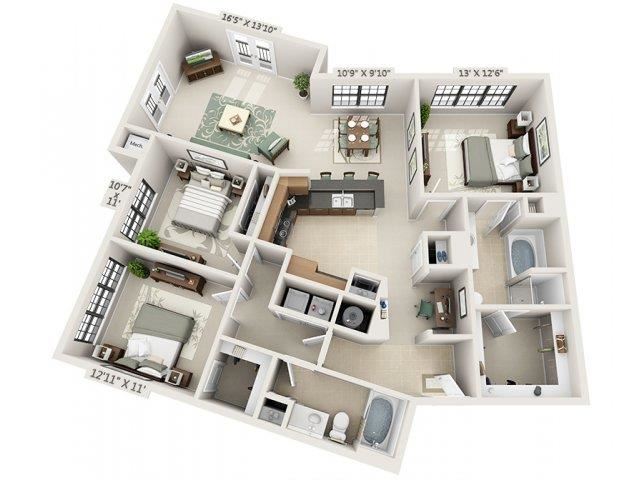 C2 - Almafi Floor Plan C2 - Almafi Floor Plan at The Circle at Hermann Park in Houston, Texas