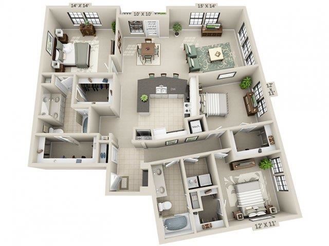 C2 - Esplanade Floor Plan C2 - Esplanade Floor Plan at The Circle at Hermann Park in Houston, Texas