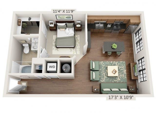 E1- Almafi Floor Plan E1 - Almafi Floor Plan at The Circle at Hermann Park in Houston, Texas