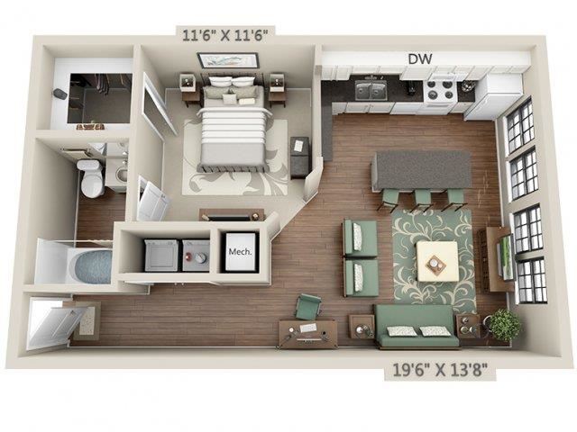 E1 - Esplanade Floor Plan E1 - Esplanada Floor Plan at The Circle at Hermann Park in Houston, Texas