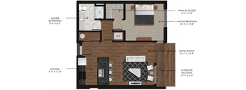 1 Bedroom 1 Bath Style B