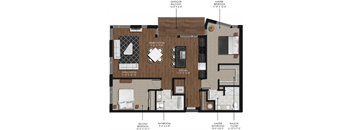 2 Bedroom 2 Bath Style D
