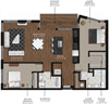 2 Bedroom 2 Bath Style D