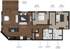2 Bedroom 2 Bath Style I