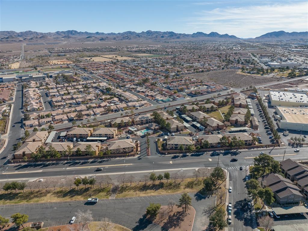 an aerial view of the city