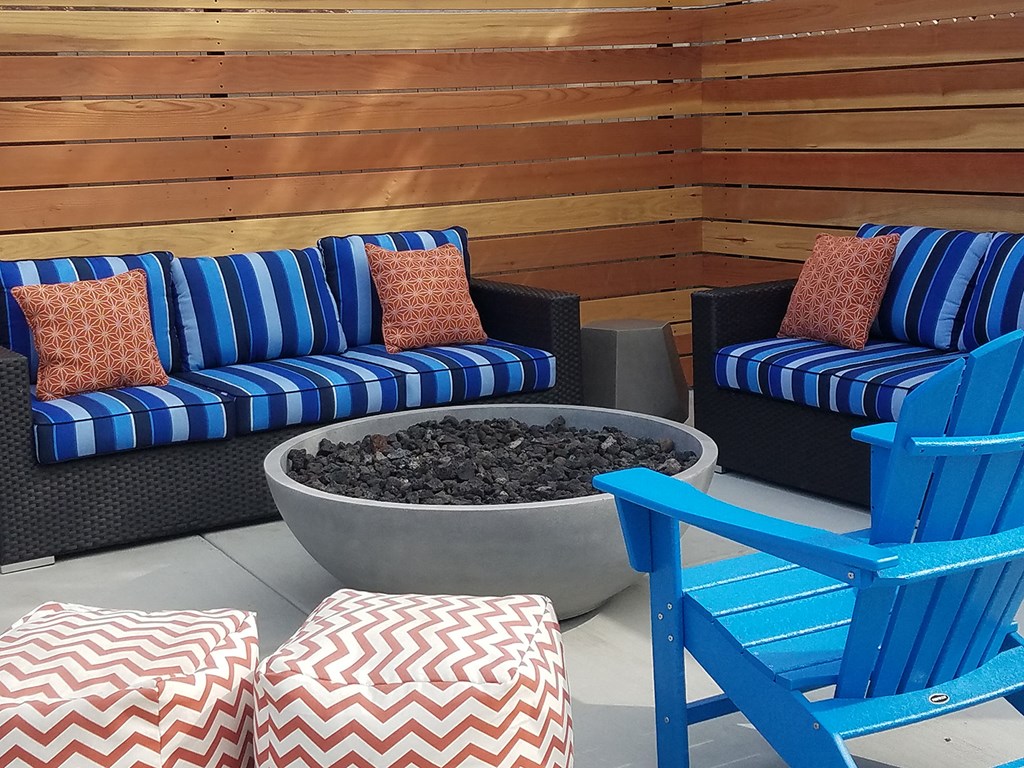 Outdoor fire pit with seating