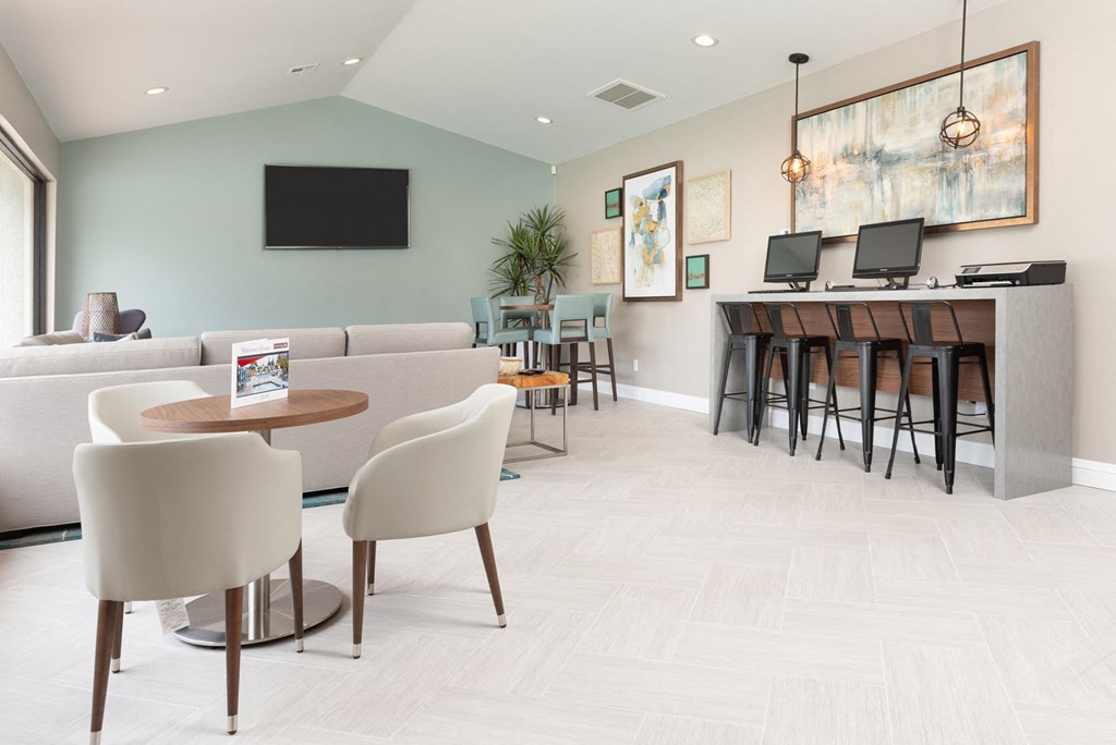 Community area with seating and computers