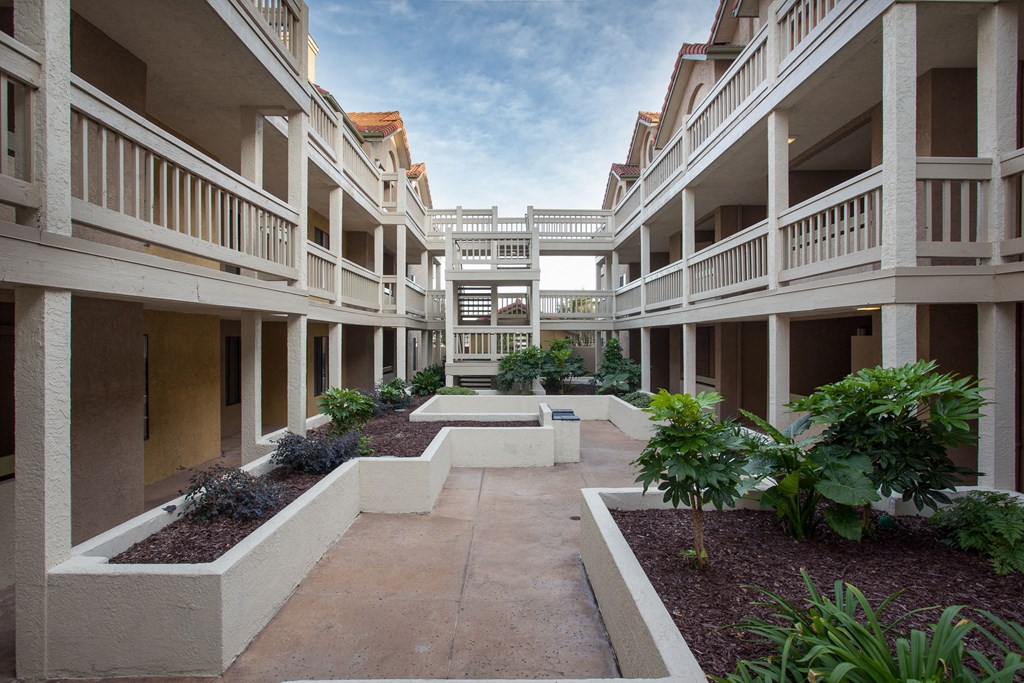 Exterior of apartment complex