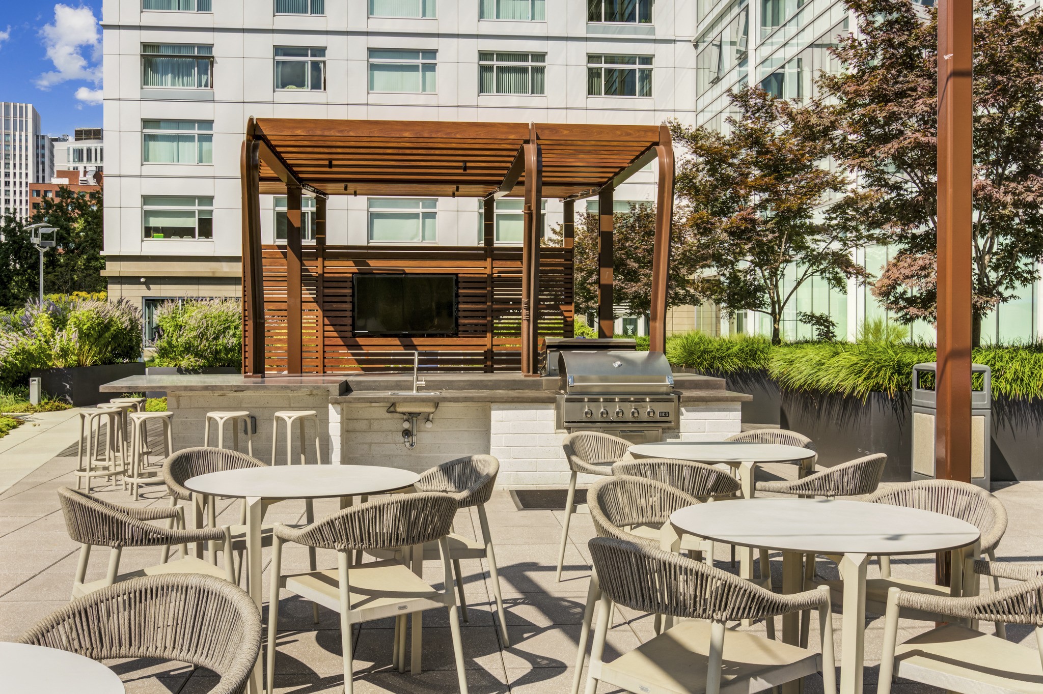 outdoor grilling area