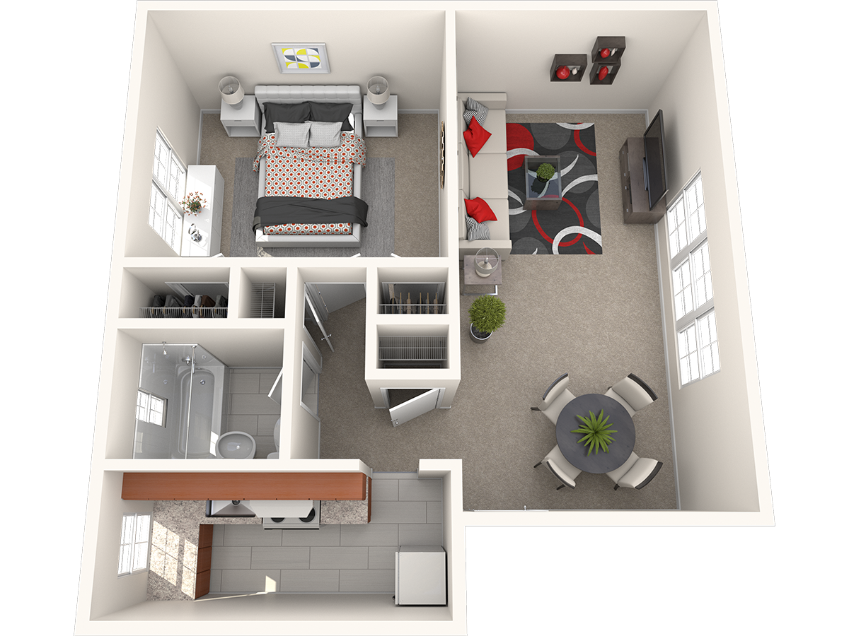 1 Bedroom Floorplan Langley Terrace
