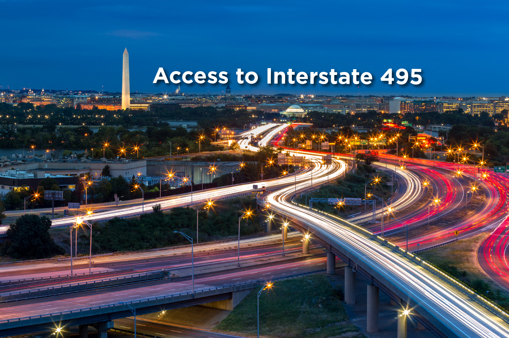 access to interstate 405 access to the city dc at night