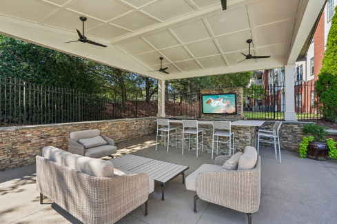 Covered outdoor lounge