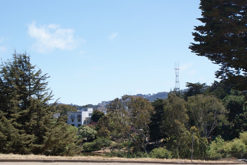 a view of the city from the road