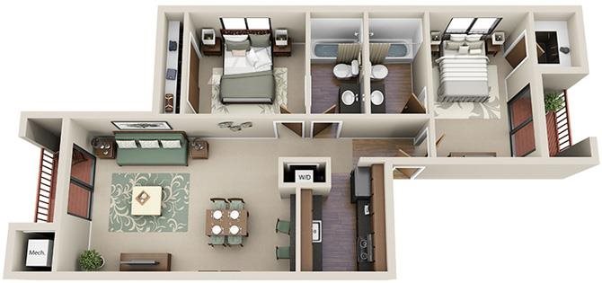 2x2 Floor Plan 4