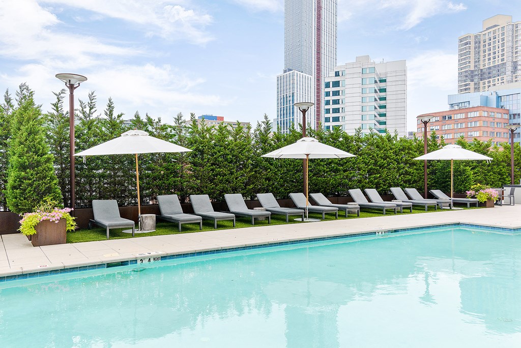 Pool area at 65 Bay Street, Jersey City, 07302