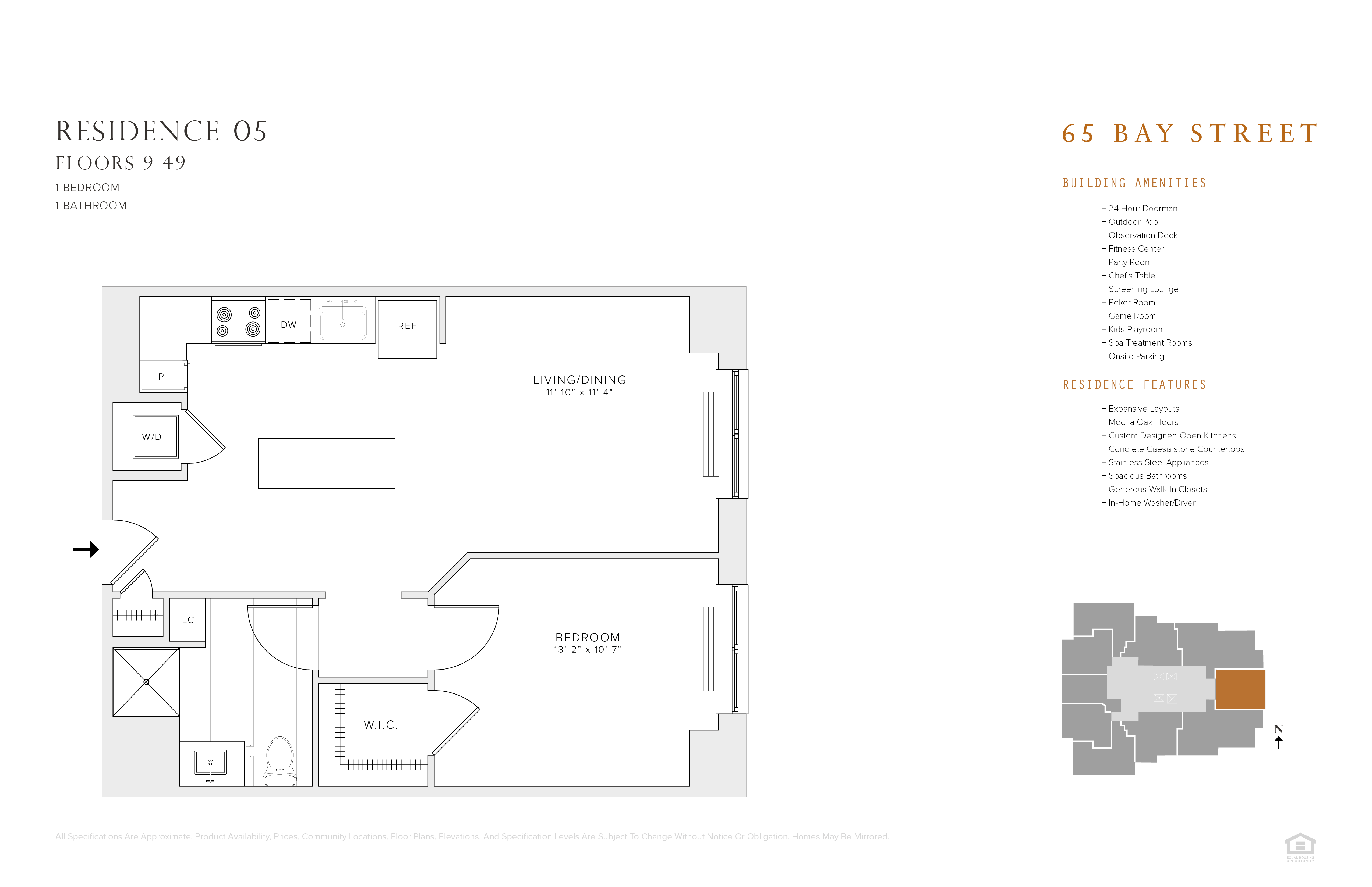 1 bedroom 1 bathroom floorplan G at 65 Bay Street, Jersey City, NJ