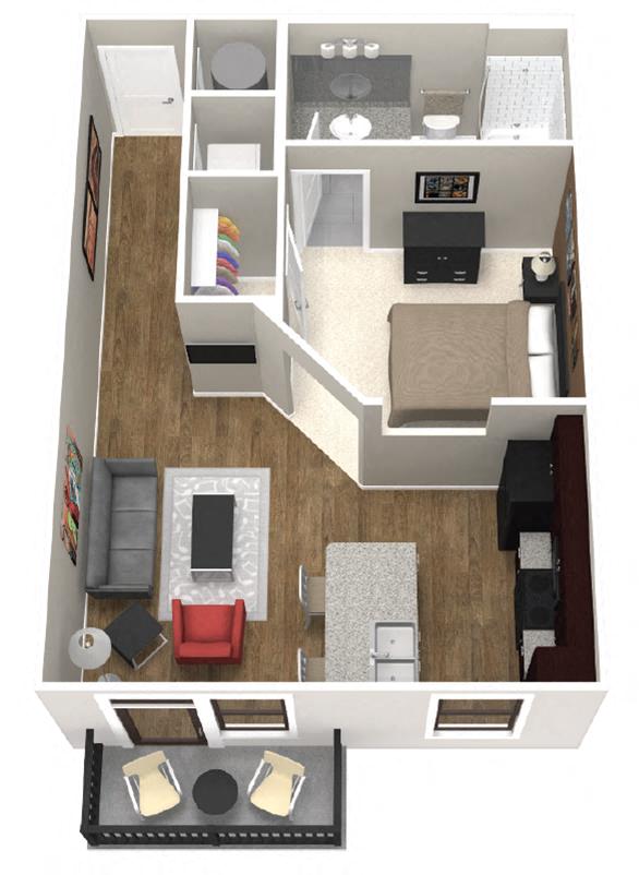 The Tulsa Floor Plan at Artisan on 18th, Nashville, 37203