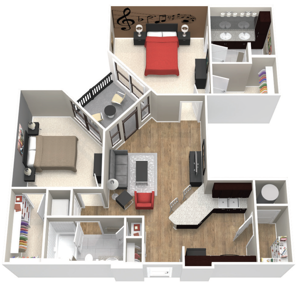 The Lubbock Floor Plan at Artisan on 18th, Nashville, TN, 37203