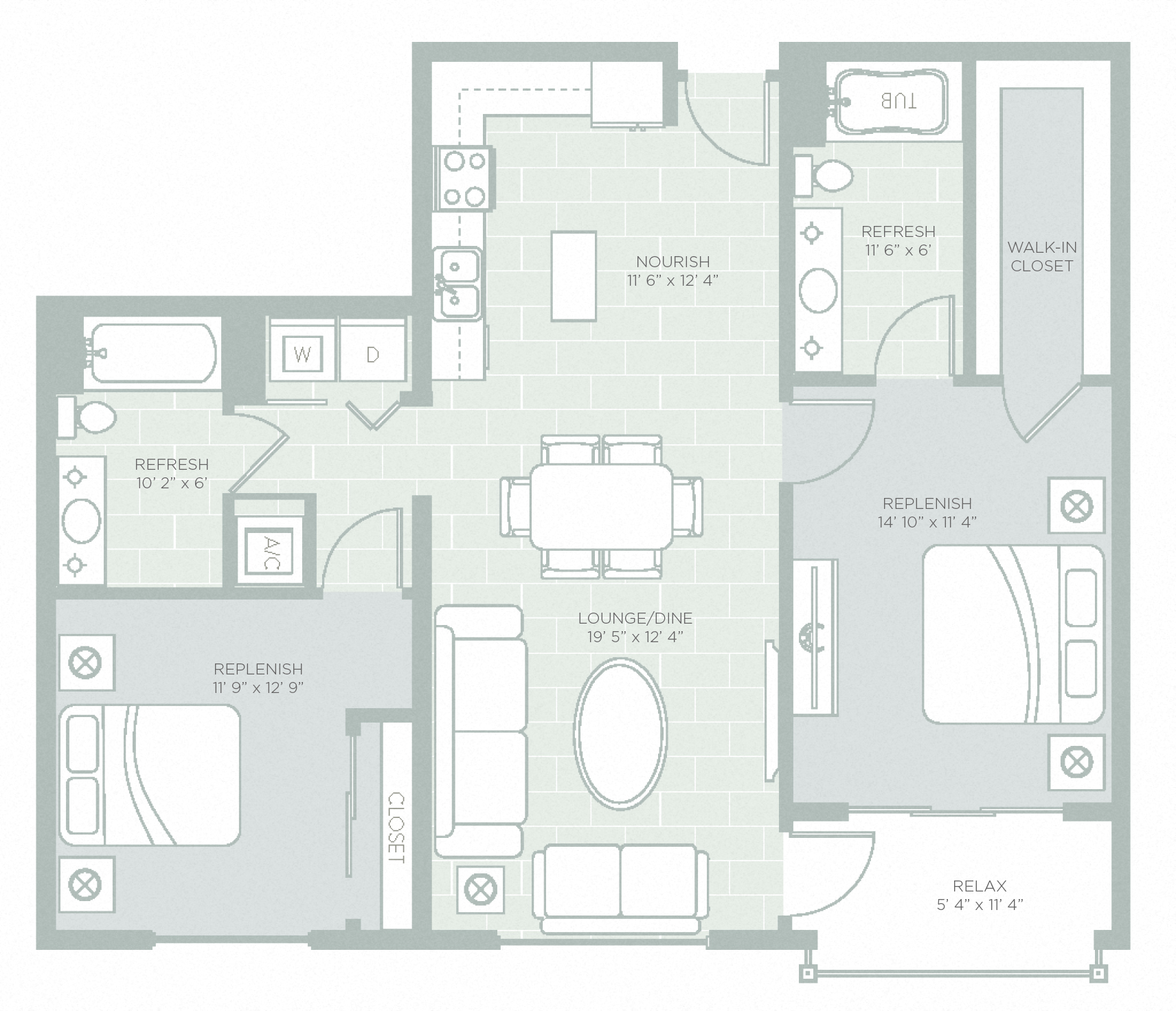 Cape Floor Plan at Berkshire Lauderdale by the Sea, Ft. Lauderdale, FL