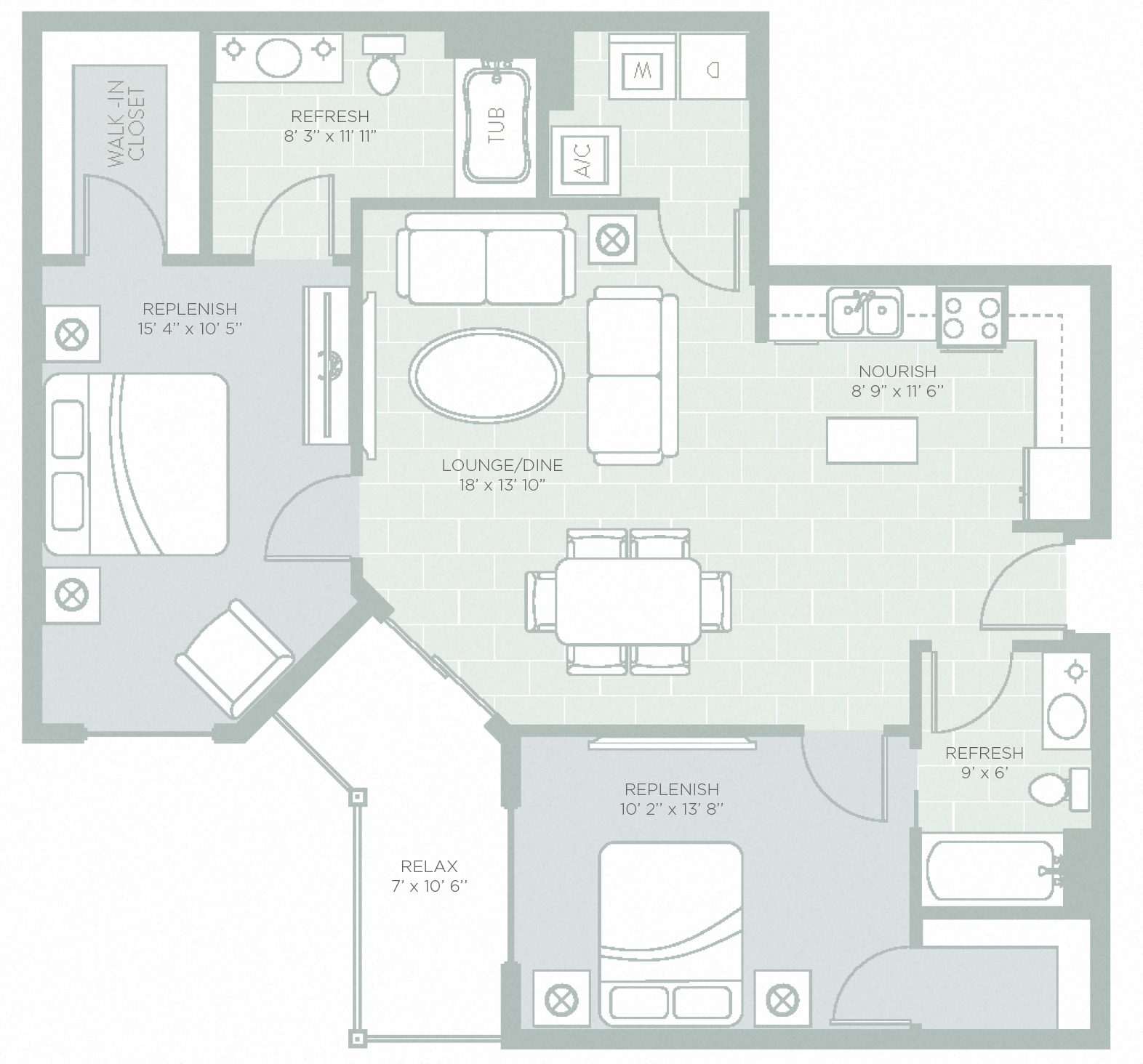 Sail Floor Plan at Berkshire Lauderdale by the Sea, Ft. Lauderdale