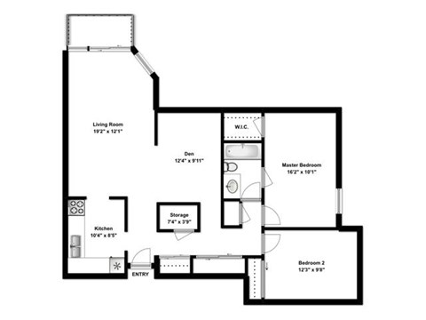 2 bed, 1 bath, open concept apartments with balcony access