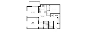2 bed, 2 bath, upscale apartments with patio