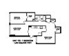 One bedroom, one bathroom apartment layout at Brookbanks Apartments in Toronto, ON