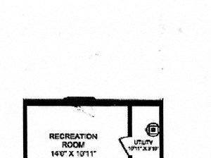 Three bedroom, one bathroom apartment layout at Creekside Townhomes in Oshawa, ON