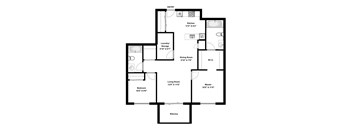 Two bedroom, two bathroom apartment layout at Elizabeth Gardens in Edmonton, AB