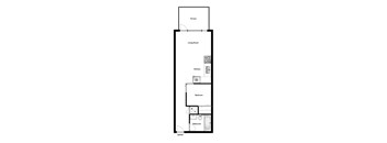 One bedroom, one bathroom apartment layout at Lynn Creek Apartments in North Vancouver, BC