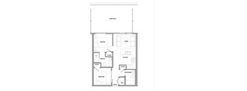 Two bedroom, two bathroom apartment layout at Lynn Creek Apartments in North Vancouver, BC