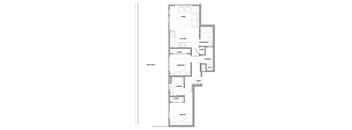 Two bedroom, two bathroom apartment layout at Lynn Creek Apartments in North Vancouver, BC