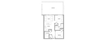 Two bedroom, two bathroom apartment layout at Lynn Creek Apartments in North Vancouver, BC