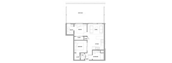 Two bedroom, two bathroom apartment layout at Lynn Creek Apartments in North Vancouver, BC